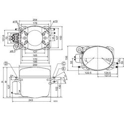 Компрессор для холодил. SECOP (DANFOSS) FR7.5CL R404а/R507а 262W (с пуск. реле ???)