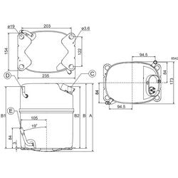 Компрессор для холодил. SECOP (DANFOSS) GS26CLX R404а/R507а 2191W (с пуск. реле CSR)