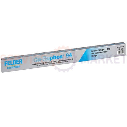 Припой Cu-Rophos 94 (квадратные прутки, 2x2x500mm, упак. 1kg) Felder