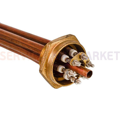 Блок тэнов 9000W 220V (медный), L=370mm гайка 1,5" (48mm) для электрического котла SANAL