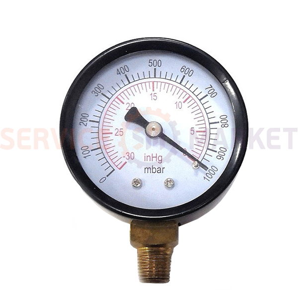 Манометр (вакуумметр) 310500104 VALUE (D корпуса=50mm, подключение снизу)