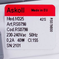 Помпа для пральної машини Bosch 00144487 Askoll 40W