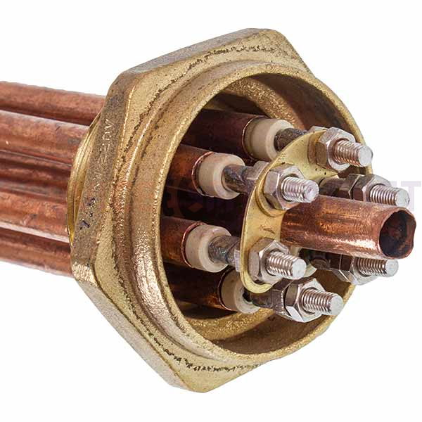 Блок тэнов 7500W 220V (медный), L=320mm гайка 1,5" (48mm) для электрического котла SANAL