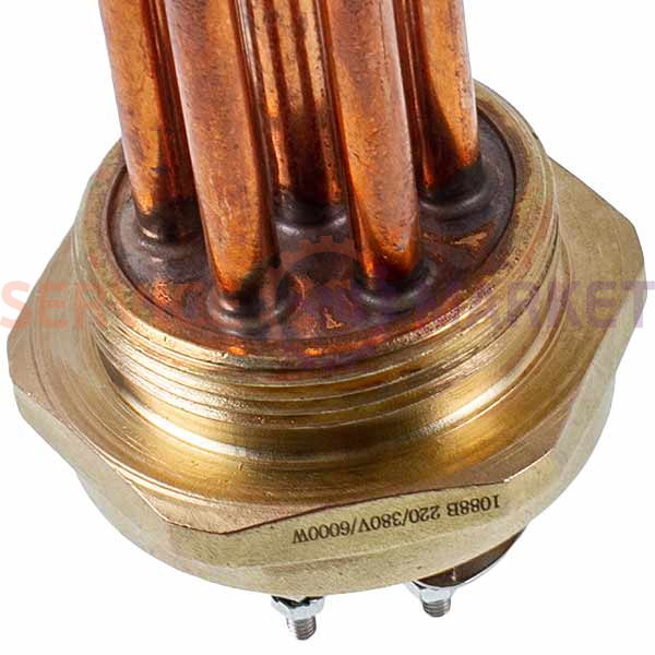 Блок тенів 6kW 220-380V мідний L=330mm гайка 2&apos&apos для електричного котла Koolwen