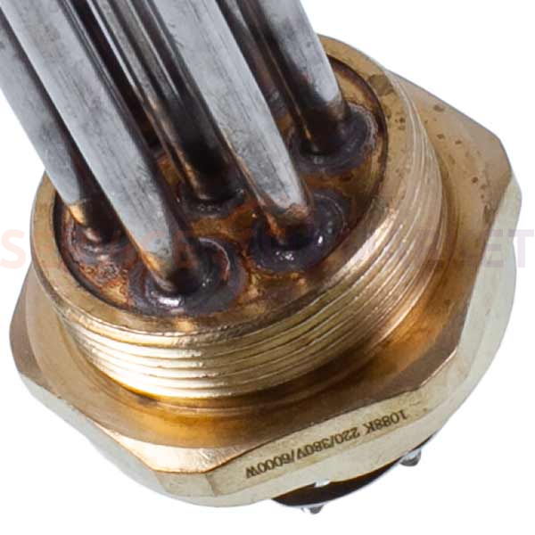 Блок тенів 6kW 220-380V (нержавіюча сталь) L=330mm гайка 2&apos&apos для електричного котла Koolwen