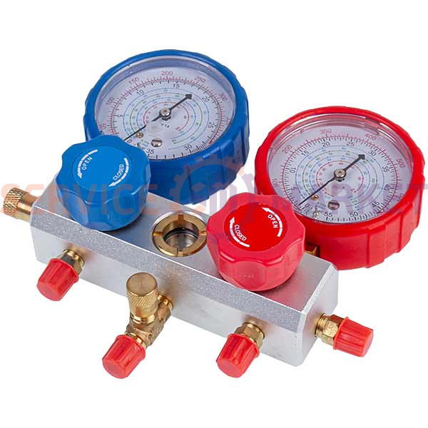 Манометрический колектор 2-вентильний SBF-L-03 R134A (R410A R404A R22 R134A) + шланги 3шт.x900mm