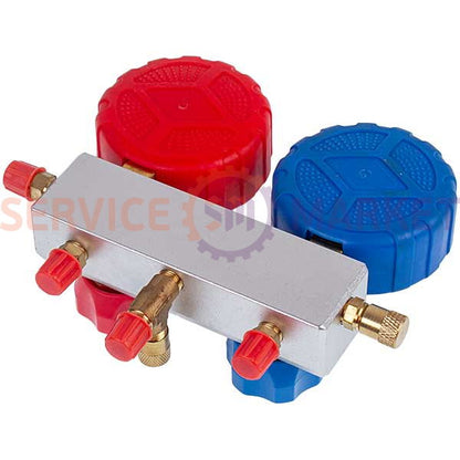 Манометрический колектор 2-вентильний SBF-L-03 R134A (R410A R404A R22 R134A) + шланги 3шт.x900mm