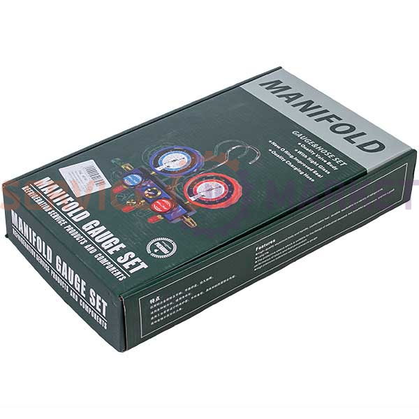 Манометрический колектор 2-вентильний SBF-L-03 R134A (R410A R404A R22 R134A) + шланги 3шт.x900mm