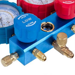 Манометричний колектор 2-вентильний LEETO LMG-2-R410A (R410 R407 R134 R22) + шланги 3шт.x1200mm