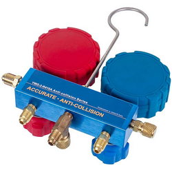 Манометричний колектор 2-вентильний LEETO LMG-2-R410A (R410 R407 R134 R22) + шланги 3шт.x1200mm