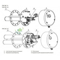 Тен для бойлера з термостатом Drazice 2110051 TPK 210-12 5000-9000W L=600mm фланець 1 трубка під датчик