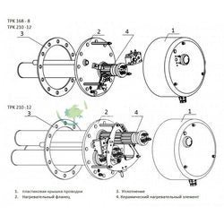 Тен для бойлера з термостатом Drazice 2110410 TPK 210-12 6600W L=800mm фланець 1 трубка під датчик