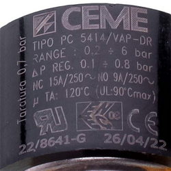 Реле тиску (пресостат) CEME UNOX KVL1065A PC 5412/VAP 0.2-6 bar різьблення 1/4"