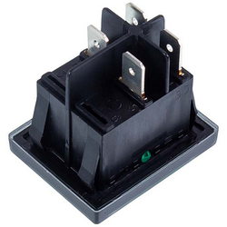 Вимикач SX82 16A-250V/20A-125V двополюсний з підсвічуванням (універсальний) зелений