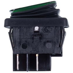 Вимикач 16A-250V/20A-125V 4 контакта (універсальний) зелений