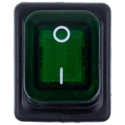 Вимикач 16A-250V/20A-125V 4 контакта (універсальний) зелений