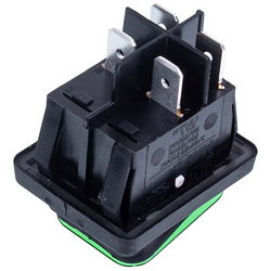 Вимикач 16A-250V/20A-125V 4 контакта (універсальний) зелений