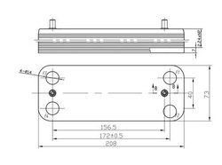 Теплообмінник пластинчастий (10 пластин) для газового котла Baxi/Westen 5686660