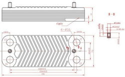 Теплообмінник пластинчастий (16 пластин) для газового котла 7006951209