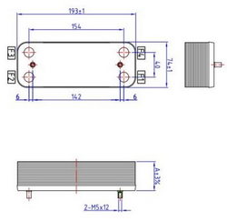 Теплообмінник пластинчастий (12 пластин) для газового котла Ariston/Сhaffoteaux 65104333