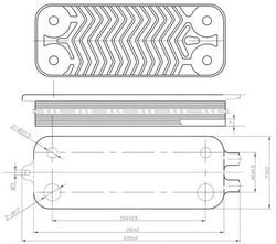 Теплообмінник пластинчастий (22 пластин) для газового котла Bosch/Junkers 8716771988