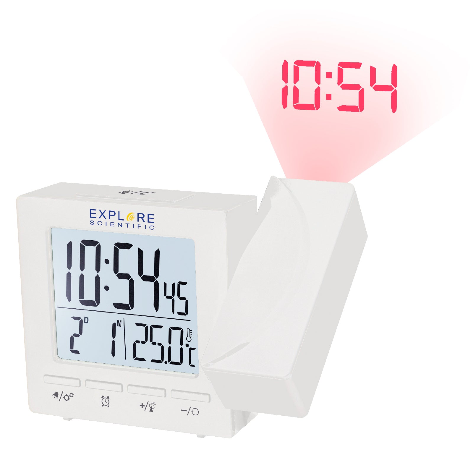 Часы проекционные Explore Scientific Projection RC Alarm White (RDP1001GYELC2)