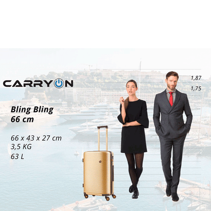 Чемодан CarryOn Bling Bling (M) Champagne