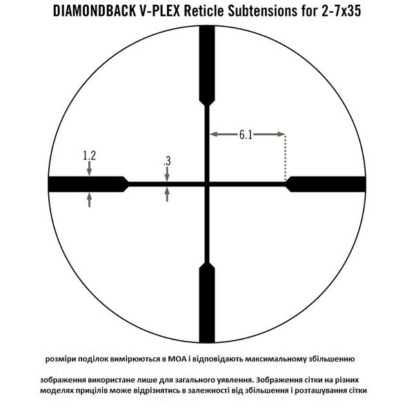 Приціл оптичний Vortex Diamondback 2-7x32 Rimfire (V-Plex)