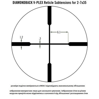 Приціл оптичний Vortex Diamondback 2-7x32 Rimfire (V-Plex)