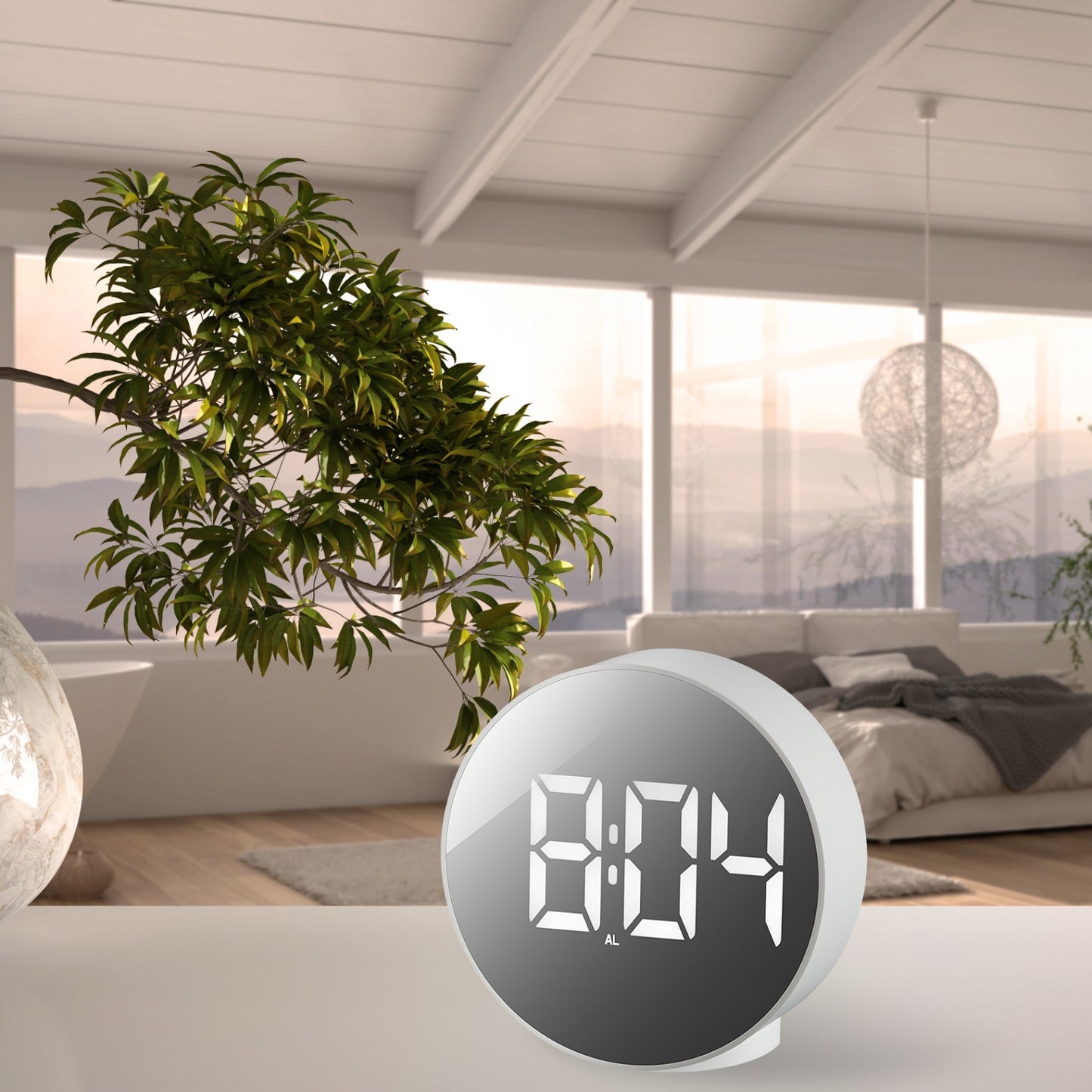 Часы настольные Bresser MyTime Echo FXR White (8010071GYEWHI)