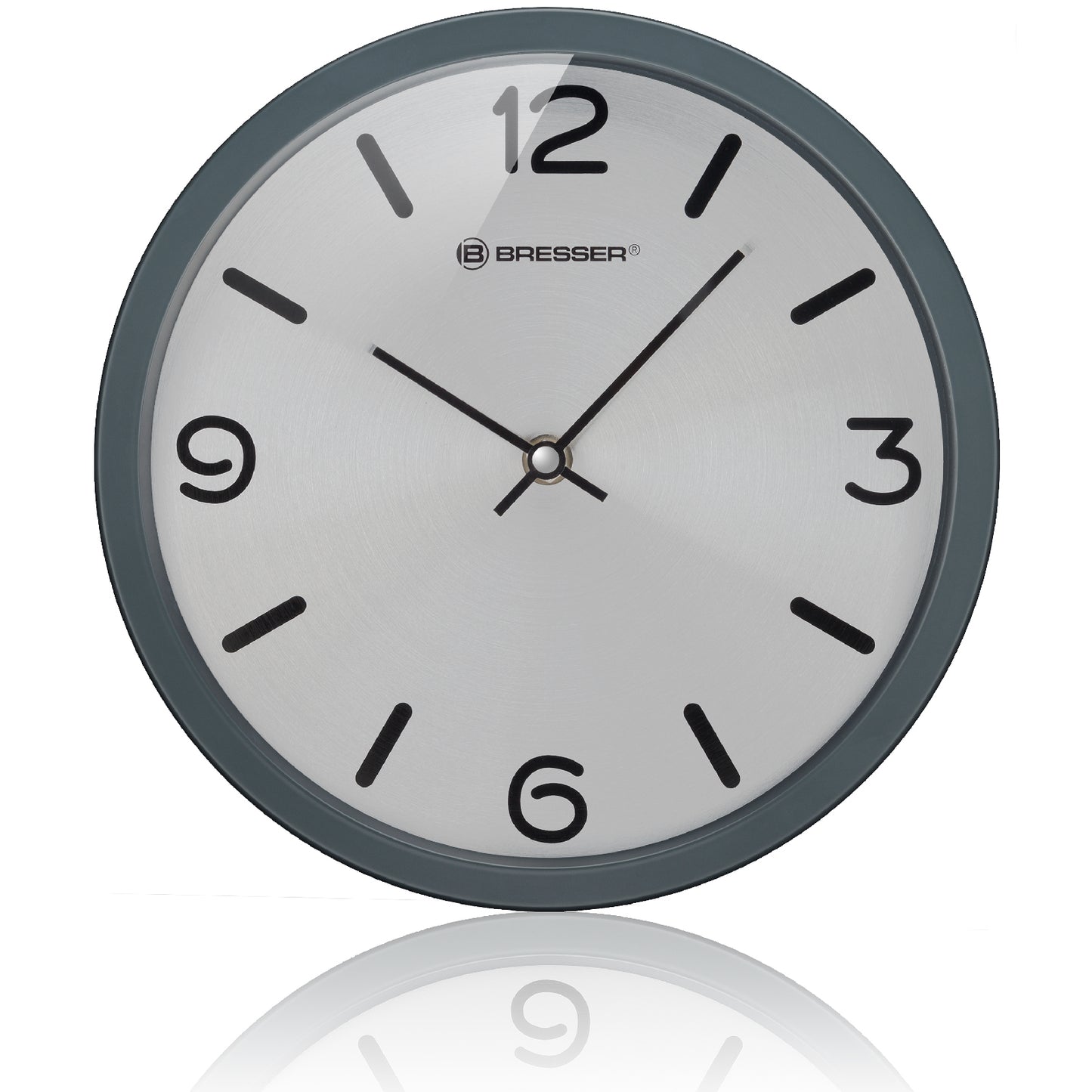 Настінний годинник Bresser MyTime Silver Edition Digit Grey (8020316MSN000)