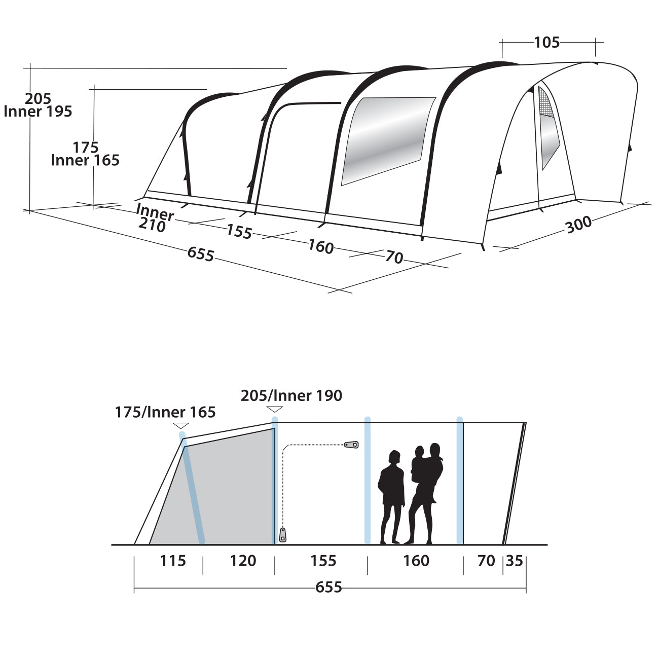 Палатка Easy Camp Match Air 500 Aqua Stone (120336)