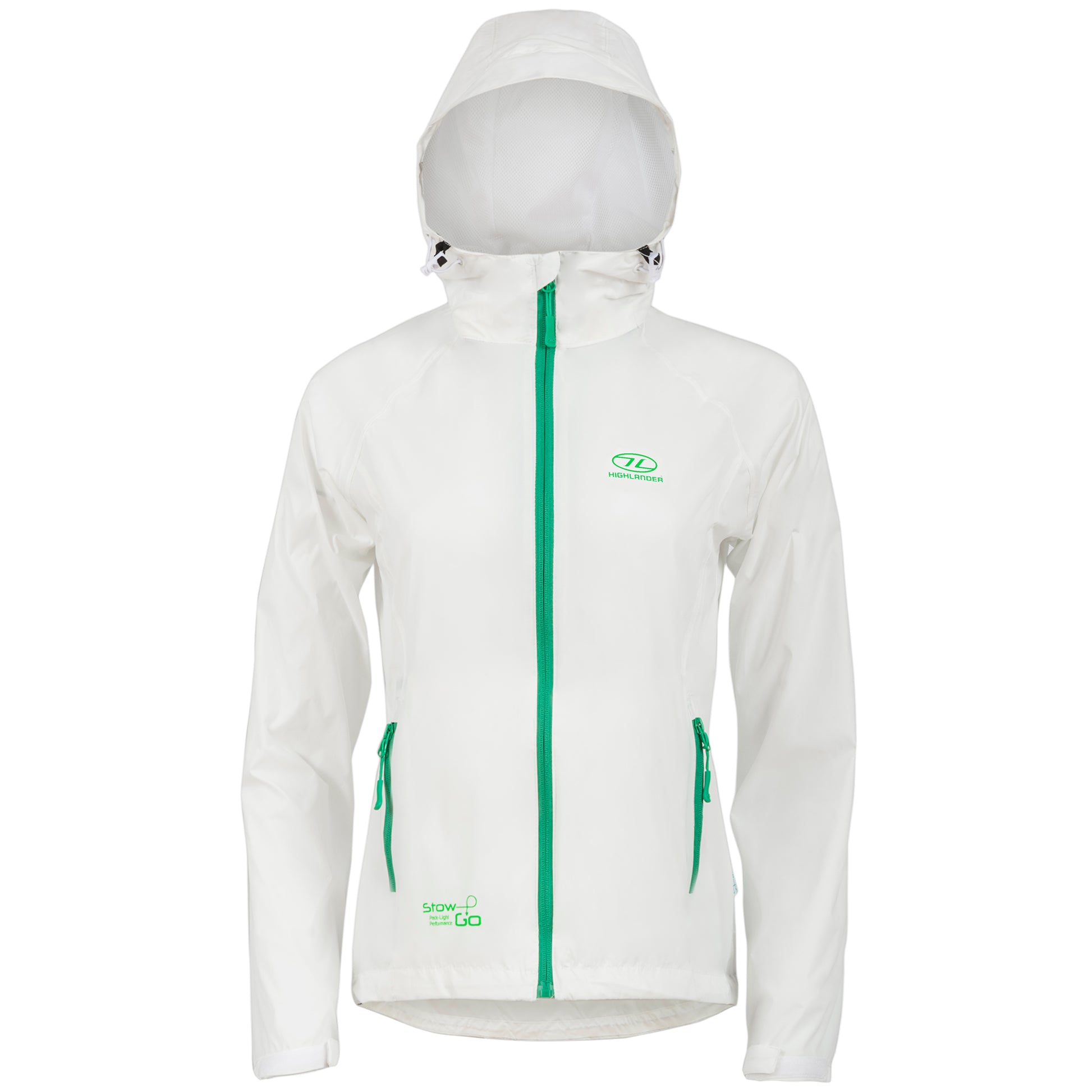 Вітрівка жіноча Highlander Stow & Go Pack Away Rain Jacket 6000 mm White M (JAC077L-WE-M)