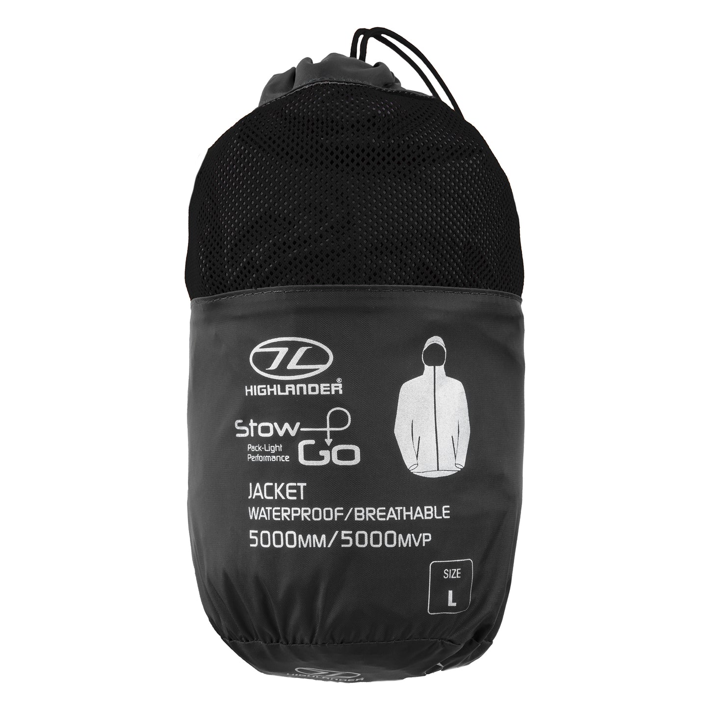 Вітровка чоловіча Highlander Stow &amp; Go Pack Away Rain Jacket 6000 mm Black XXL (JAC077-BK-XXL)
