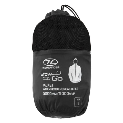 Вітровка чоловіча Highlander Stow &amp; Go Pack Away Rain Jacket 6000 mm Black XXL (JAC077-BK-XXL)