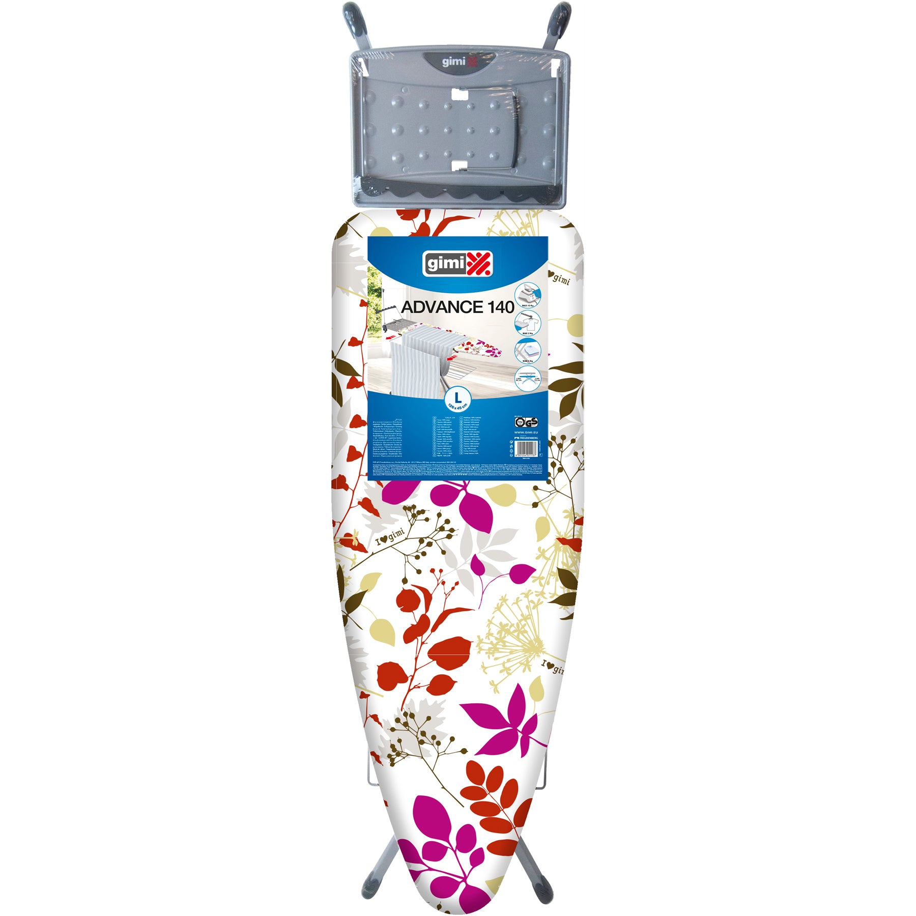 Доска гладильная Gimi Advance 140 126x45 см Red Flower (154163) (Special Offer)