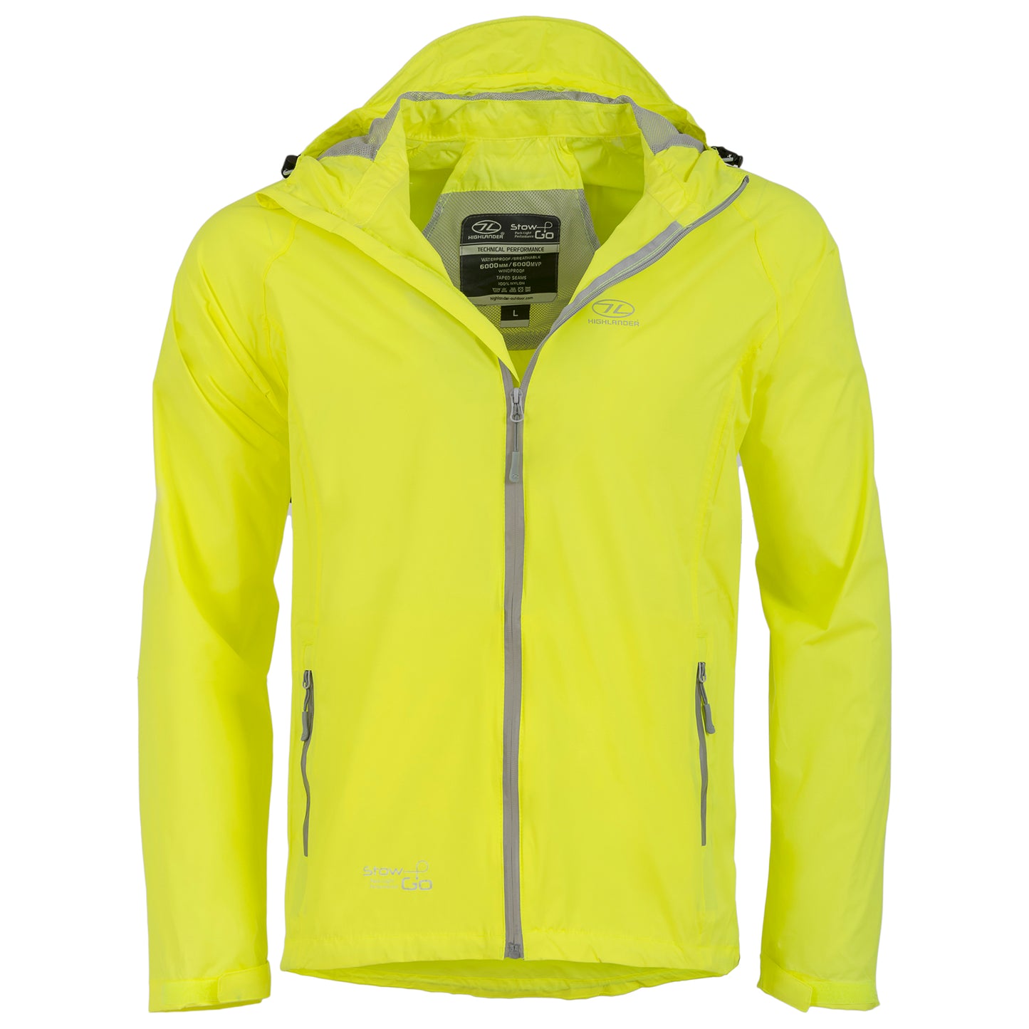 Вітровка чоловіча Highlander Stow &amp; Go Pack Away Rain Jacket 6000 mm Yellow XL (JAC077-YW-XL)