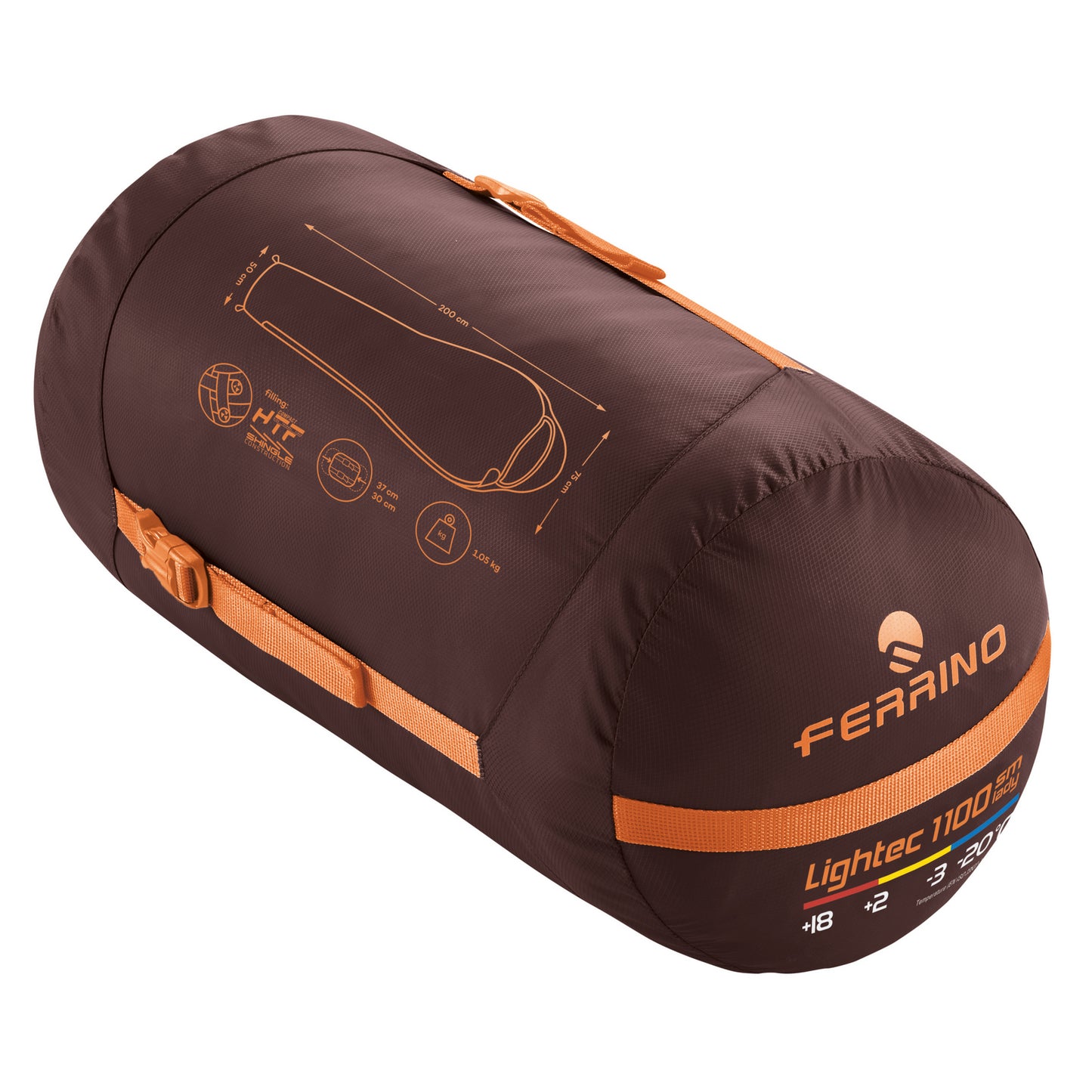 Спальний мішок Ferrino Lightec SM 1100 Lady/-3°C Nut/Yellow Left (86649INN)