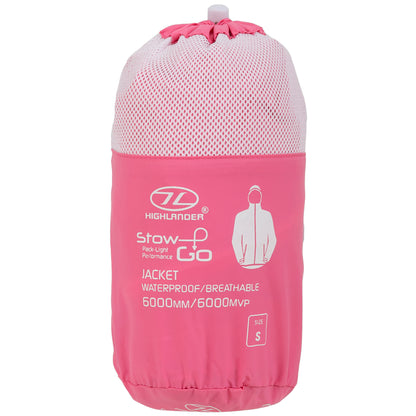 Вітрівка жіноча Highlander Stow &amp; Go Pack Away Rain Jacket 6000 mm Pink S (JAC077L-PK-S)