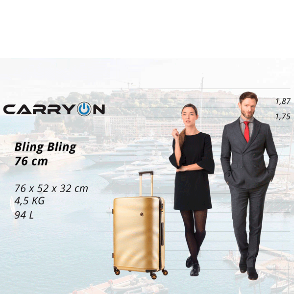 Чемодан CarryOn Bling Bling (L) Champagne