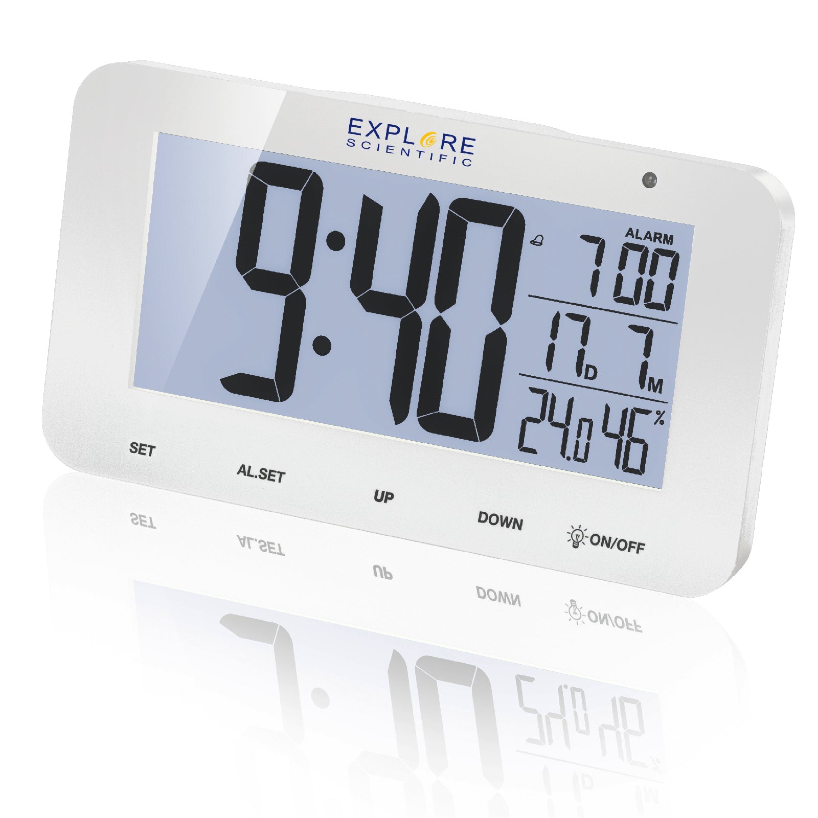 Часы настольные Explore Scientific RC Alarm White (RDC1004GYELC2)