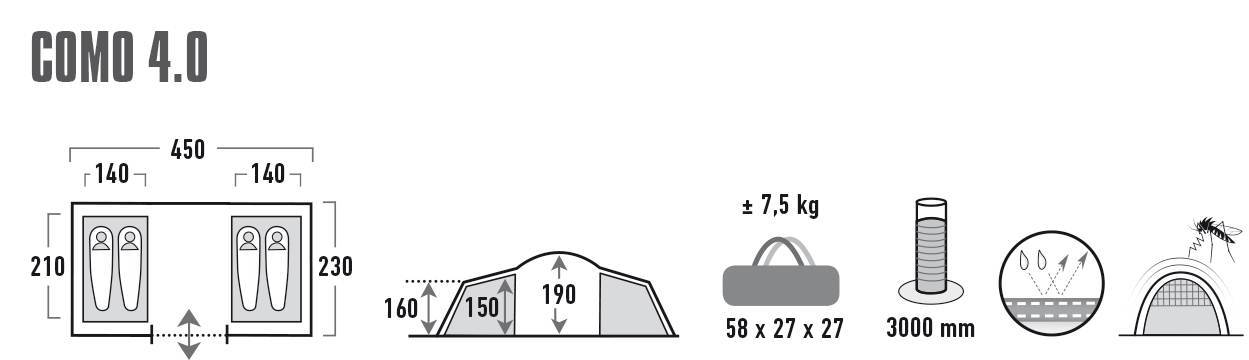 Намет High Peak Como 4.0 Nimbus Grey (10233)
