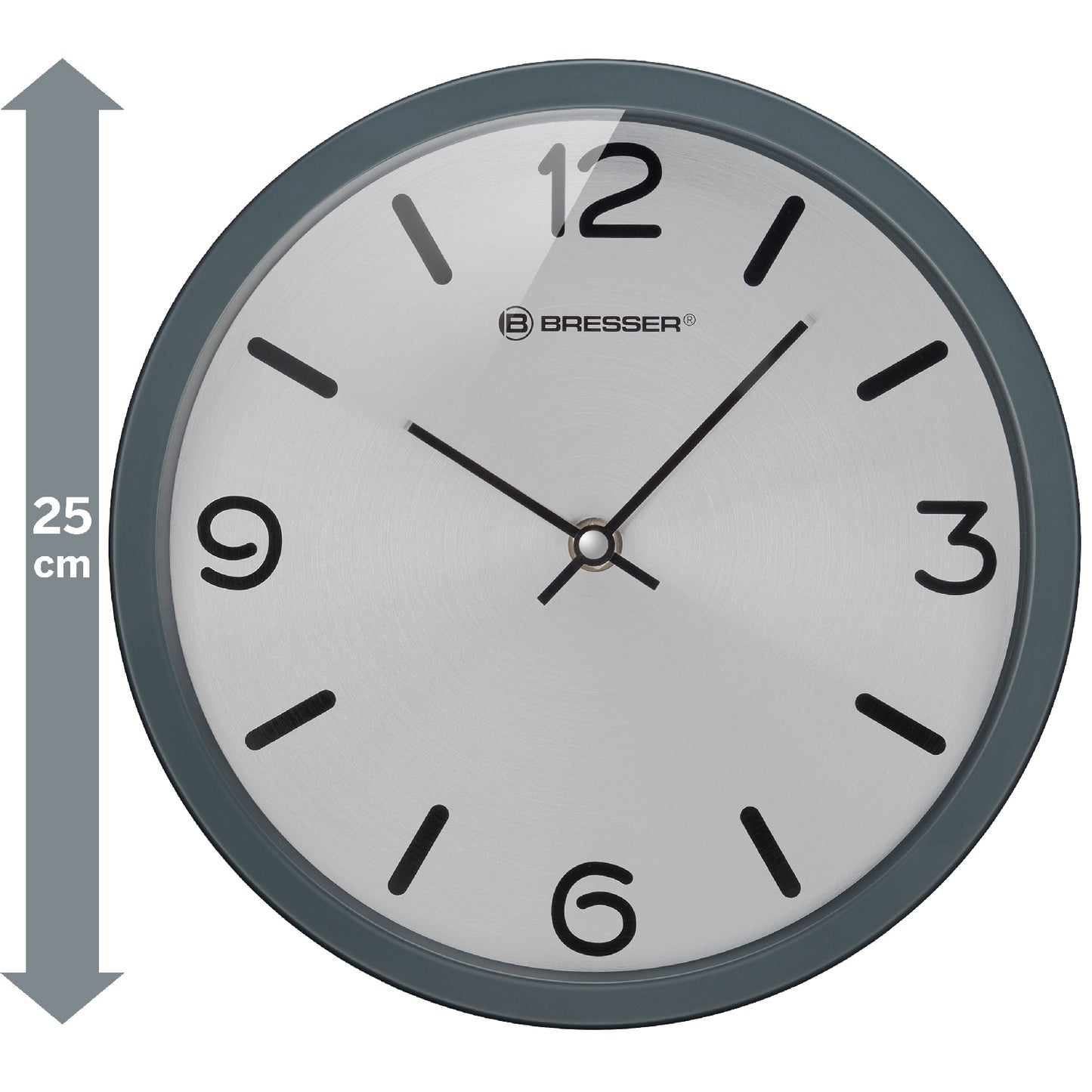Настінний годинник Bresser MyTime Silver Edition Digit Grey (8020316MSN000)