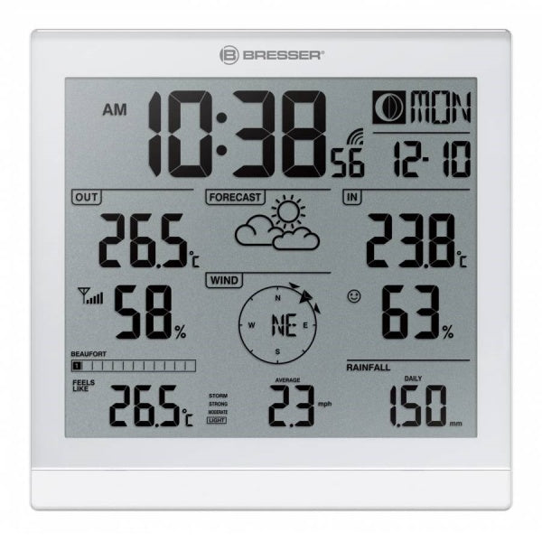 Метеостанція Bresser Weather Center JC XXL 5-in-1 White