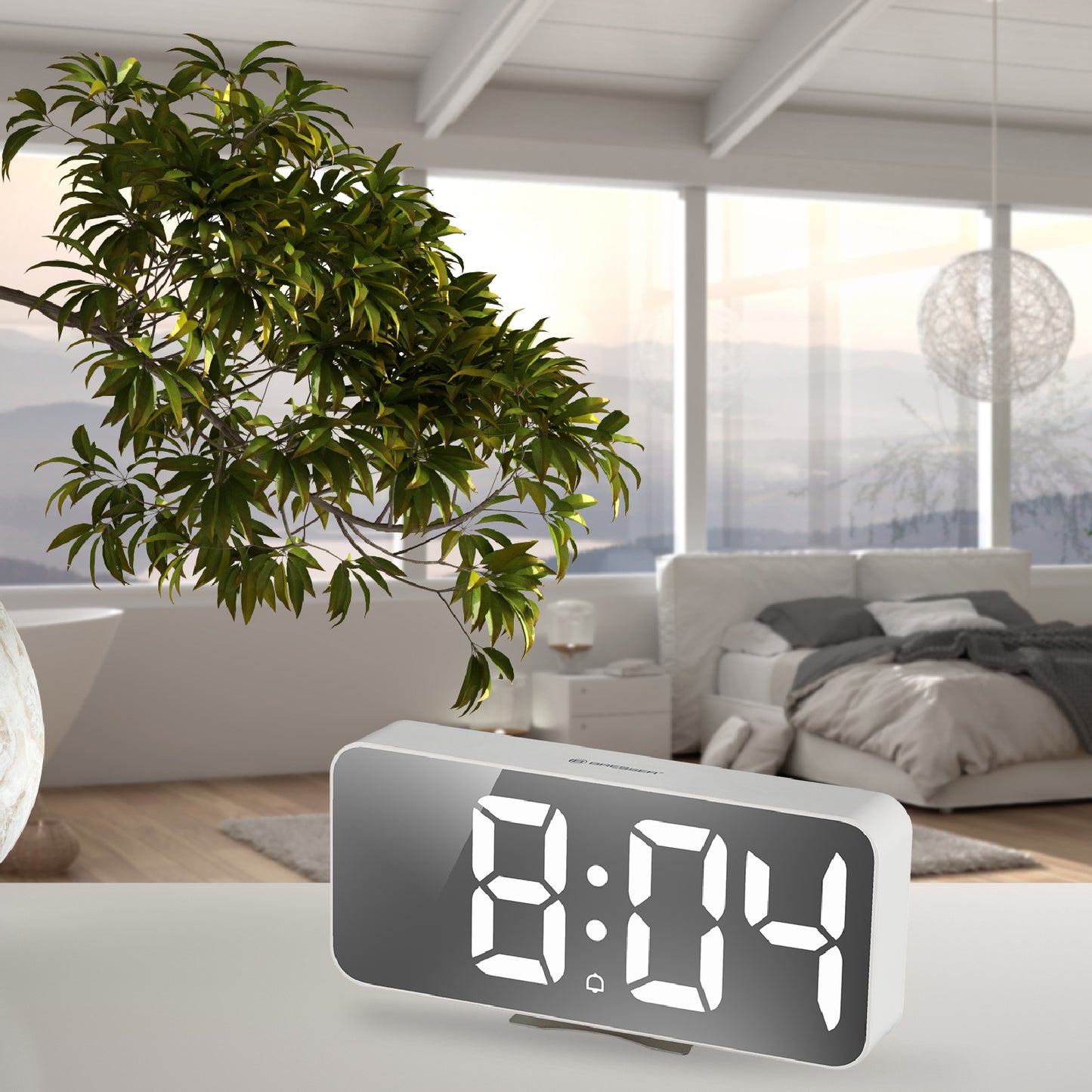 Часы настольные Bresser MyTime Echo FXL White (8010072GYEWHI)