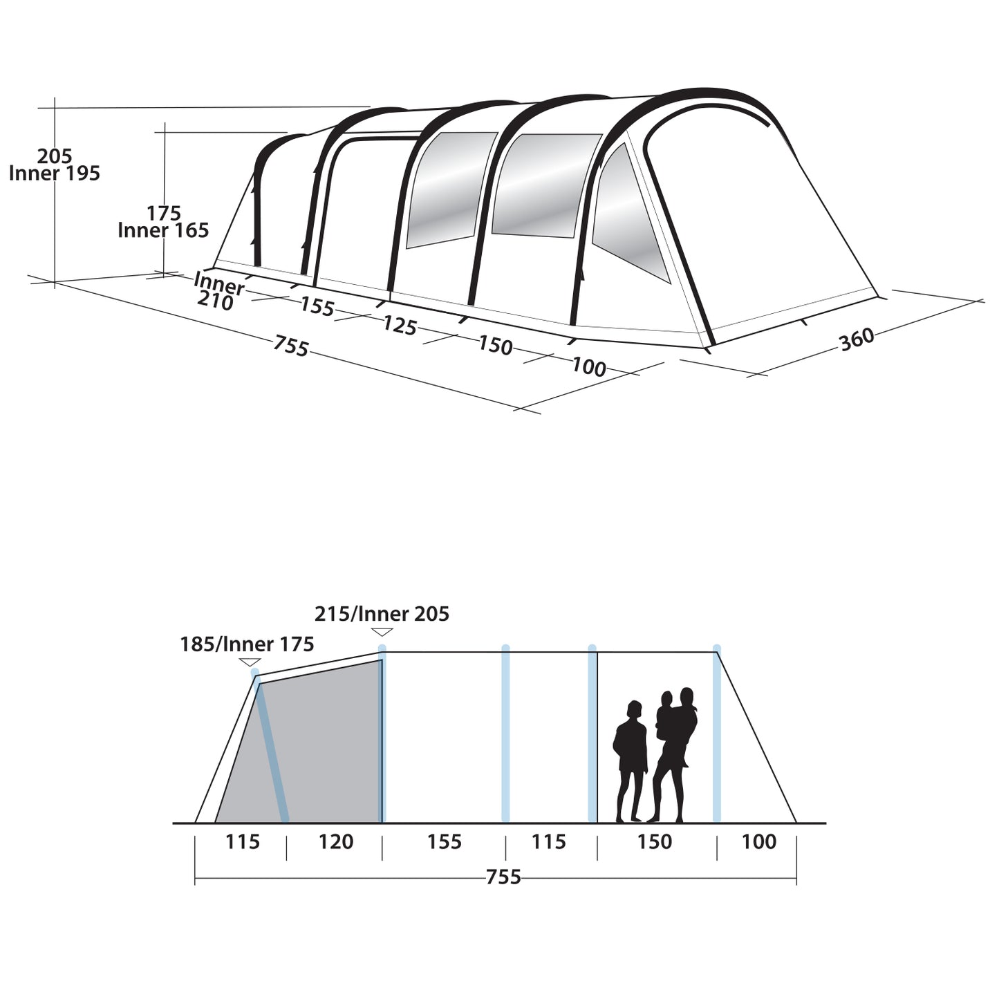Намет Easy Camp Arena Air 600 Aqua Stone (120334)