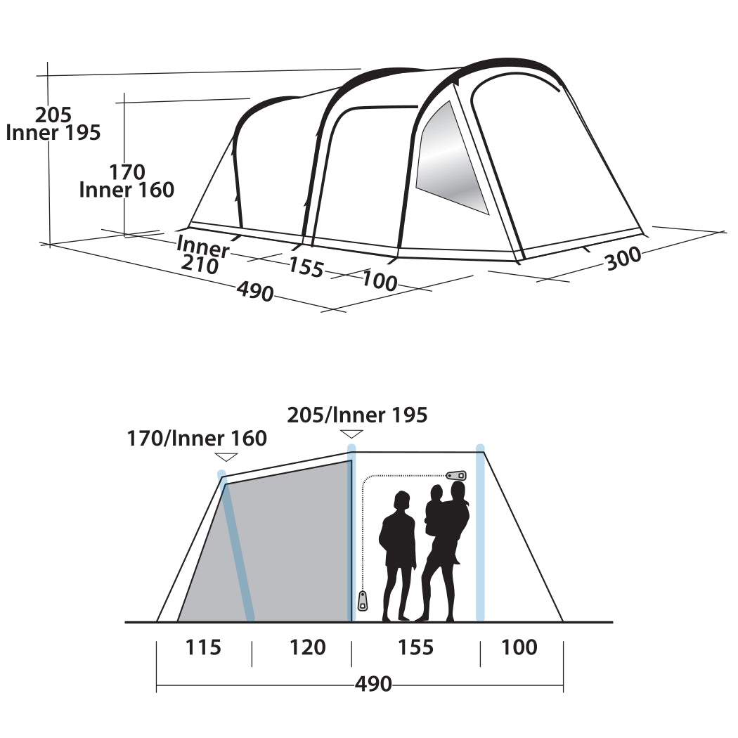 Намет Easy Camp Base Air 500 Aqua Stone (120335)