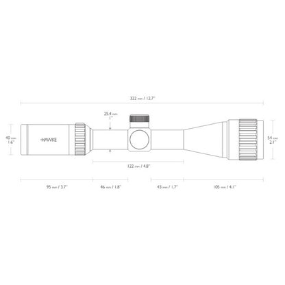 Прицел оптический Hawke Vantage IR 3-9x40 AO (Mil Dot IR R/G)