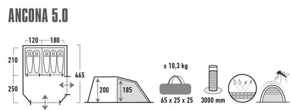 Намет High Peak Ancona 5.0 Nimbus Grey (10248)