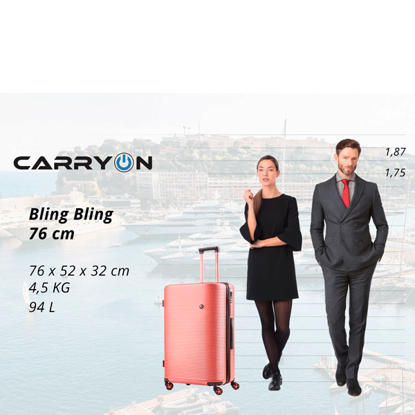 Чемодан CarryOn Bling Bling (L) Rose Gold